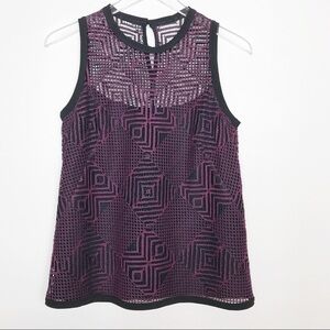 Nanette Lepore Burgundy/Black Top w/Laser Cuts 4